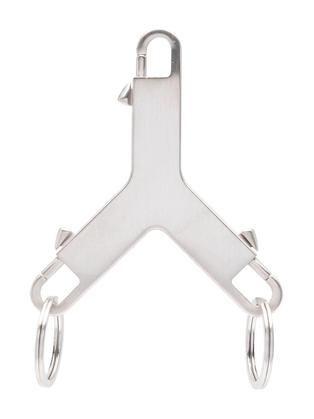 Rick Owens Cerberus brushed-finish keychain - Silver