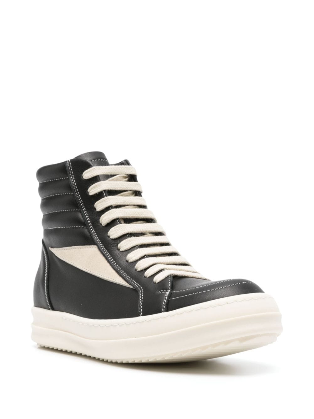 Rick Owens High-top leren sneakers - Zwart