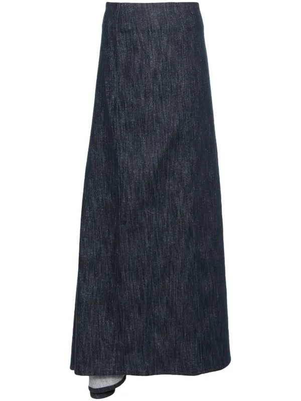 スカート Brunello Cucinelli Longuette Cotton Denim Skirt With Front BRUNELLO CUCINELLI Denim midi skirt | NET-A-PORTER