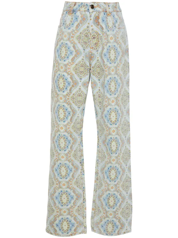 デニム・ジーパン Etro Paisley Print Flare Jeans Paisley high-rise flared jeans in multicoloured - Etro