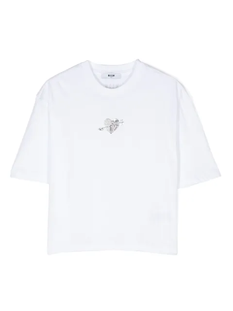 MSGM Kids crystal-embellished T-shirt