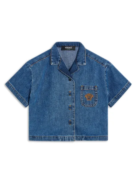Versace Kids Medusa Head-motif denim shirt
