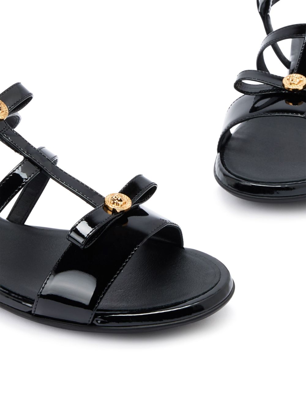 Versace Kids Gianni Ribbon sandalen Zwart