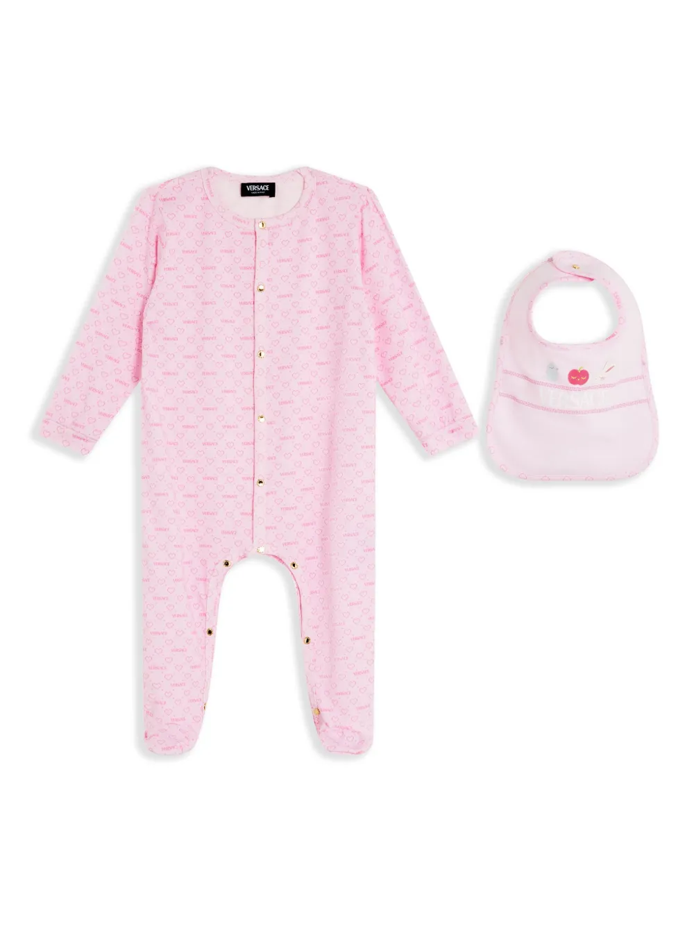 Versace Kids ロゴ ベビーウェア セット - ピンク Versace Kids ロゴ ベビーウェア セット - ピンク