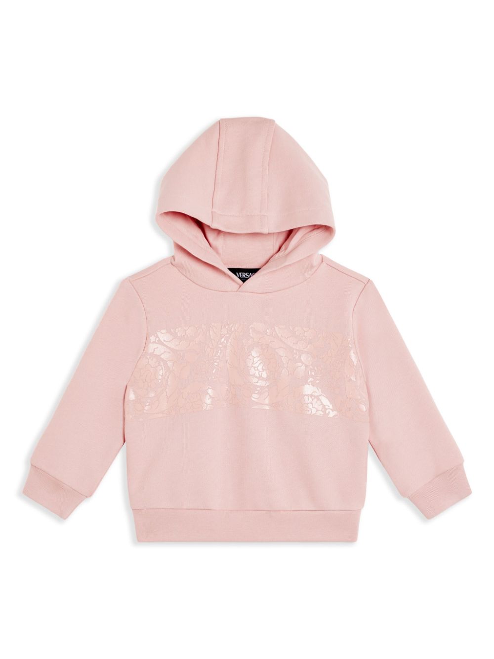 Shop Versace Stamped Hoodie In Pink