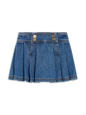 Dolce & Gabbana Kids rose-embroidered Denim Skirt | Blue | FARFETCH