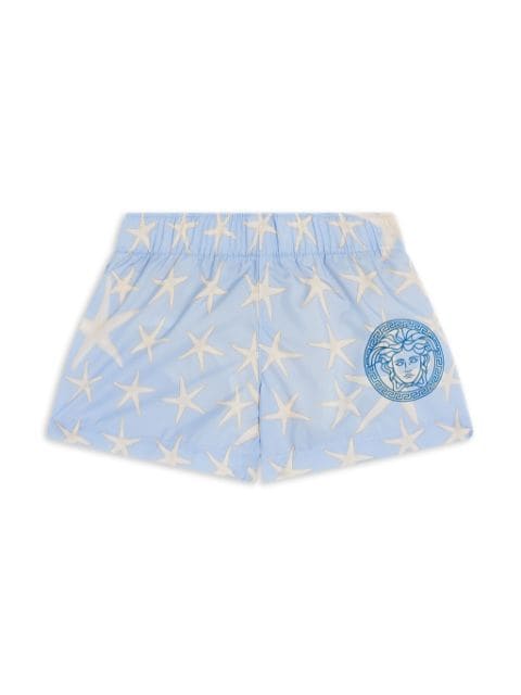 Versace Kids Medusa Head starfish print swim shorts