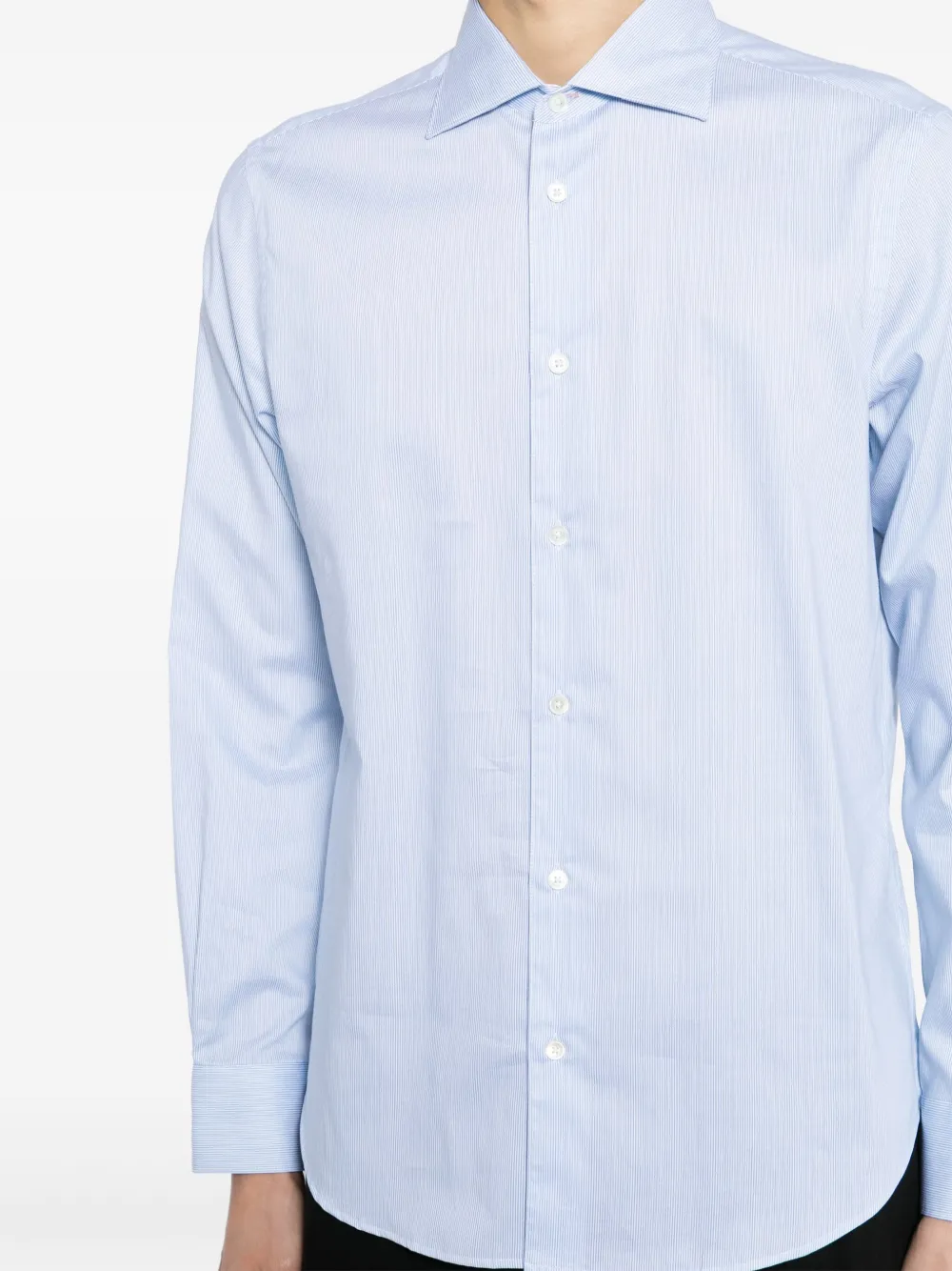 Shop Paul Smith Striped Cotton Shirt In Blue