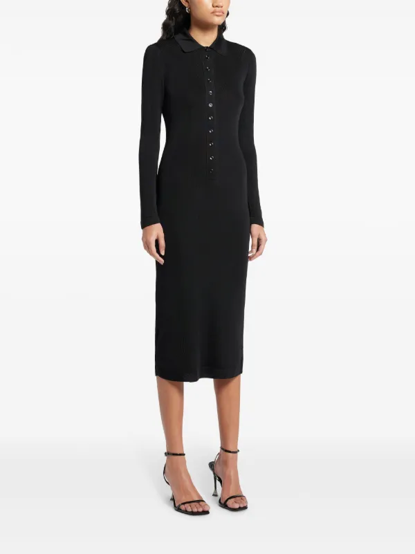 TOM FORD Striped Knit Dress | Black | FARFETCH OM