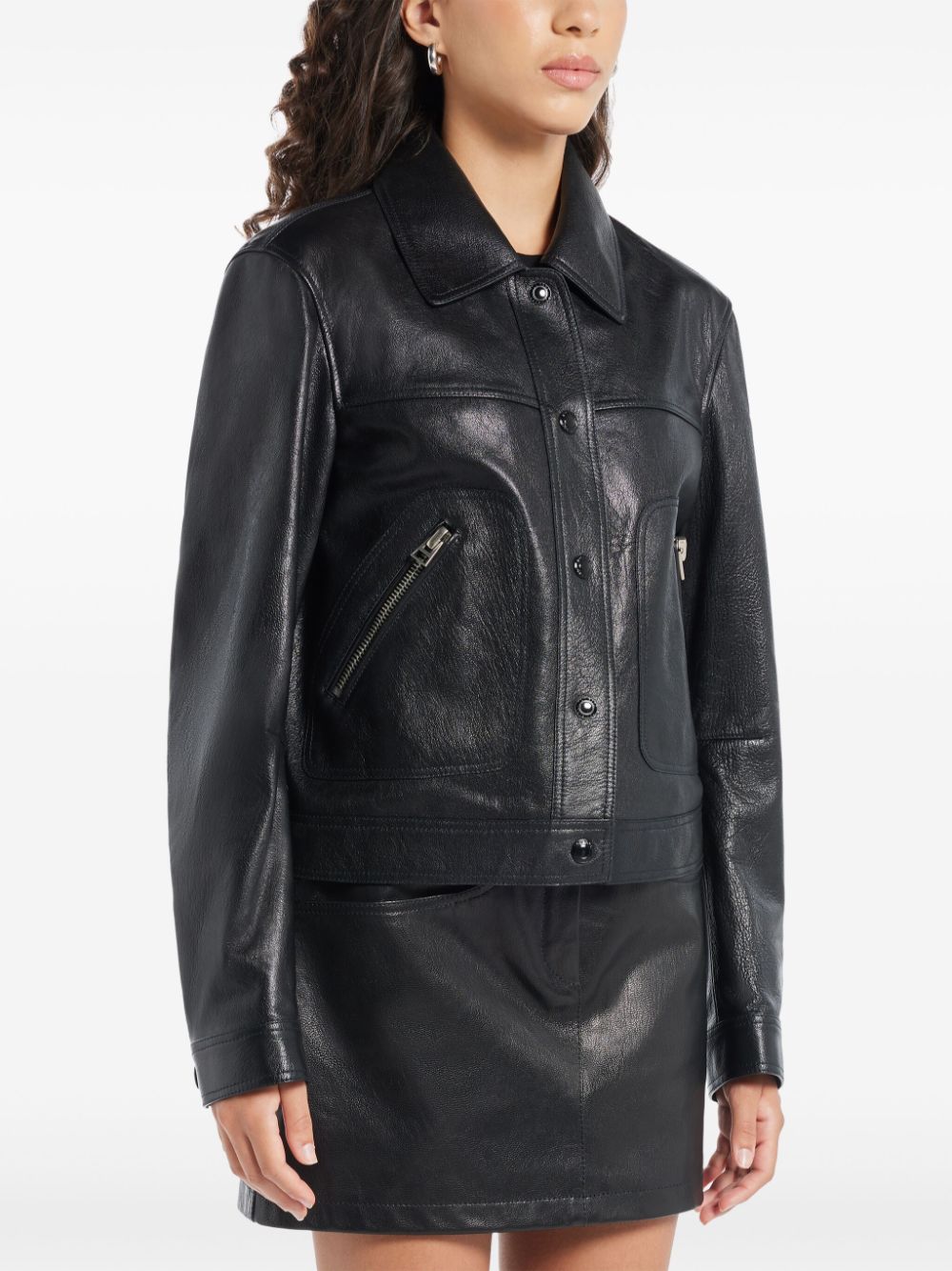 Shop Tom Ford Leather Jacket In Schwarz