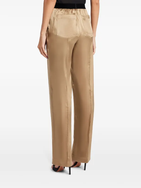 パンツ Tom Ford Wide-Leg Trousers With Satin Finish TOM FORD straight-leg Satin Trousers | Neutrals | FARFETCH