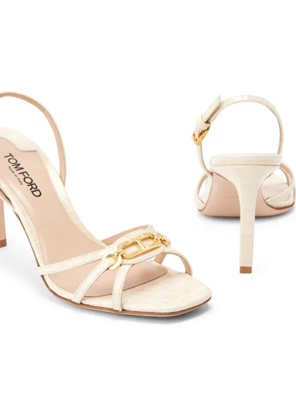 TOM FORD 85mm Mid Heel Sandals | Neutrals | FARFETCH AE