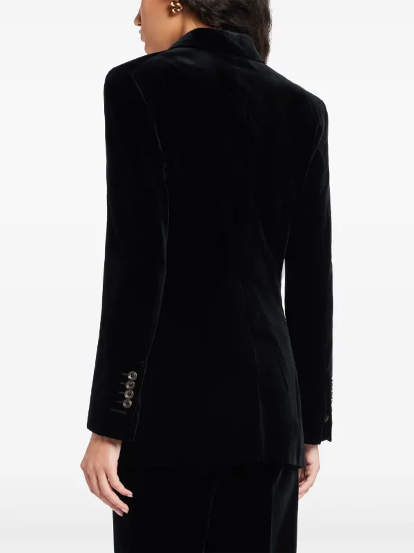 TOM FORD Velvet double-breasted Blazer | Blue | FARFETCH