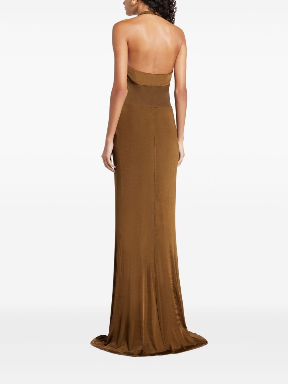 Shop Tom Ford Knot-detail Evening Dress In Braun