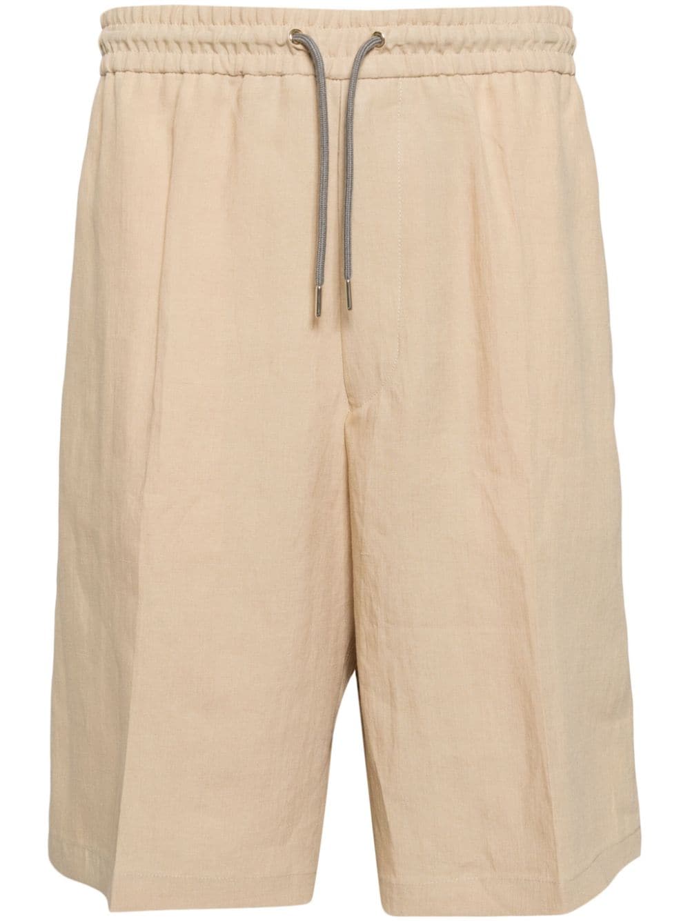 Shop Paul Smith Drawstring-waist Linen Shorts In Brown