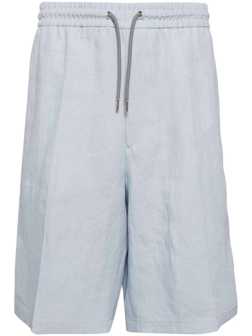 Paul Smith Drawstring-waist Linen Shorts In Blue