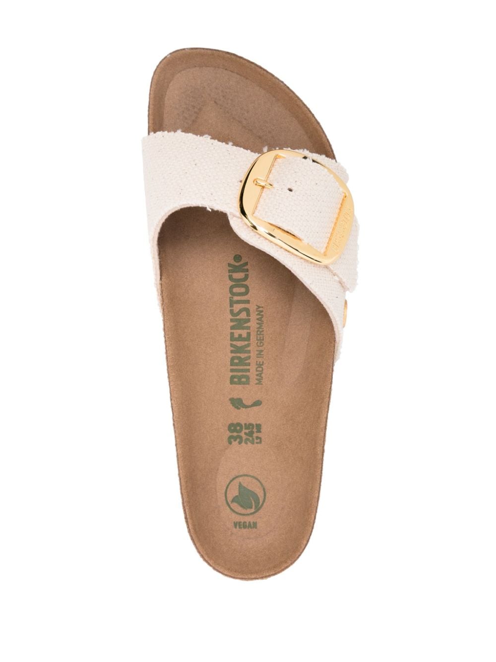 Shop Birkenstock Madrid Canvas Slides In Neutrals