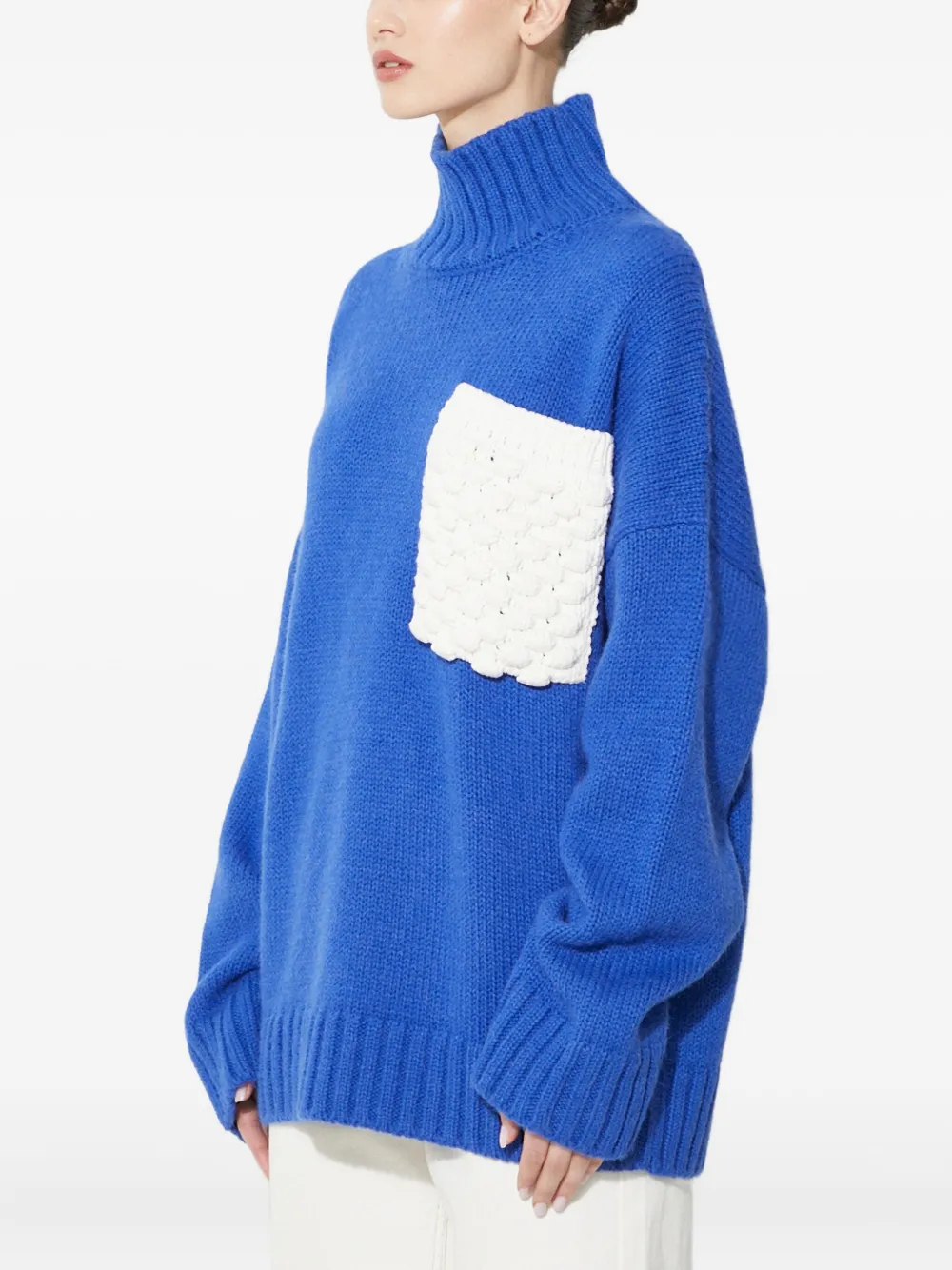 Jw Anderson Pocket Turtleneck Sweater In Blue