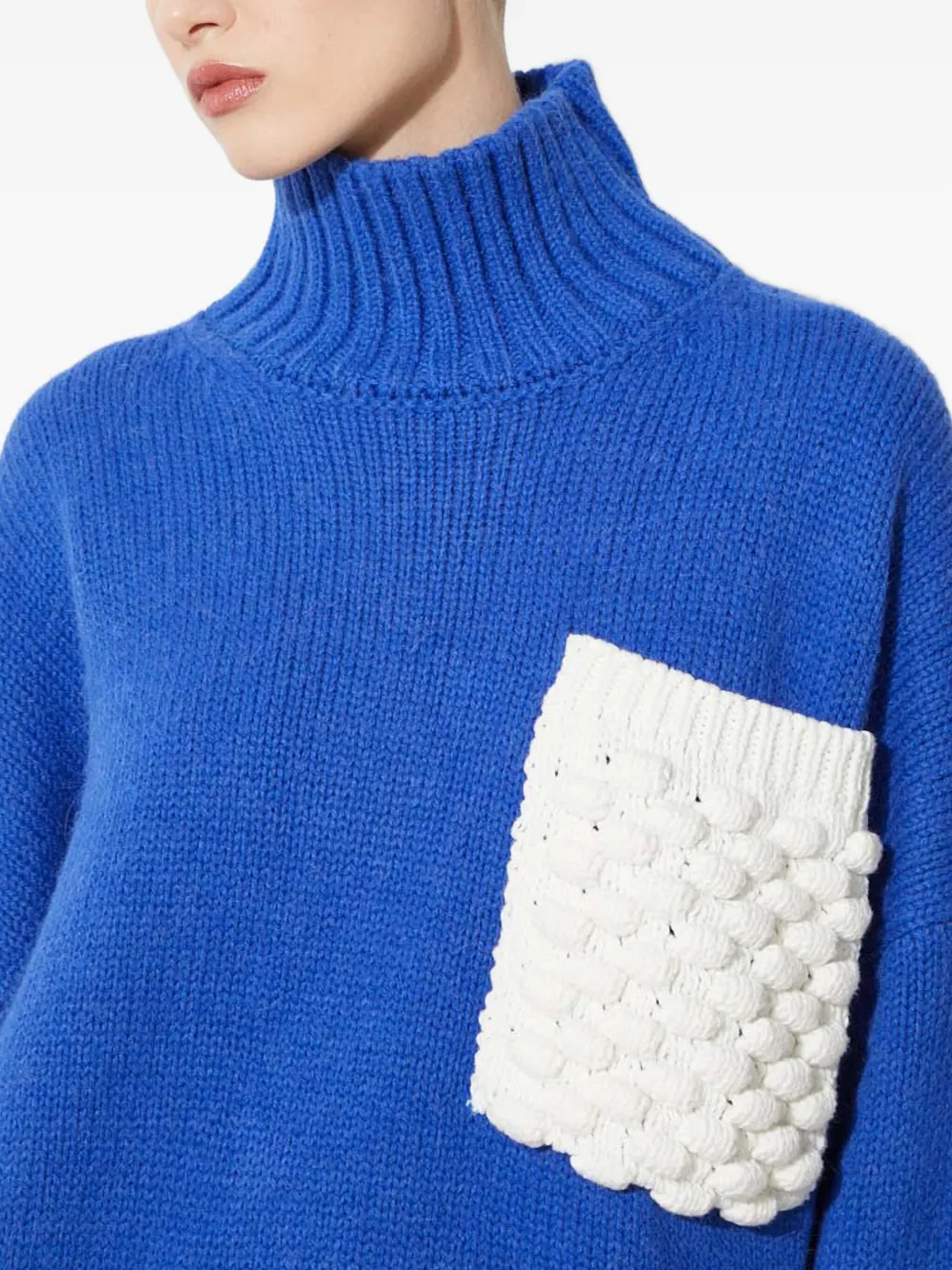 Jw Anderson Pocket Turtleneck Sweater In Blue