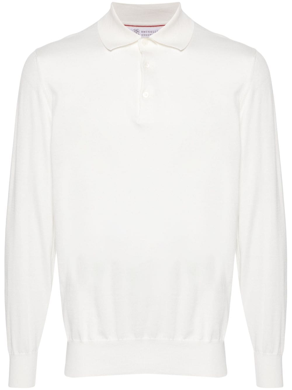 Brunello Cucinelli fine-knit cotton polo shirt Wit