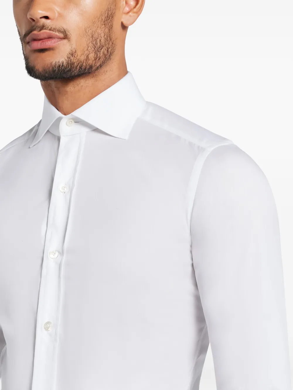 Shop Tom Ford Spread-collar Cotton Shirt In White