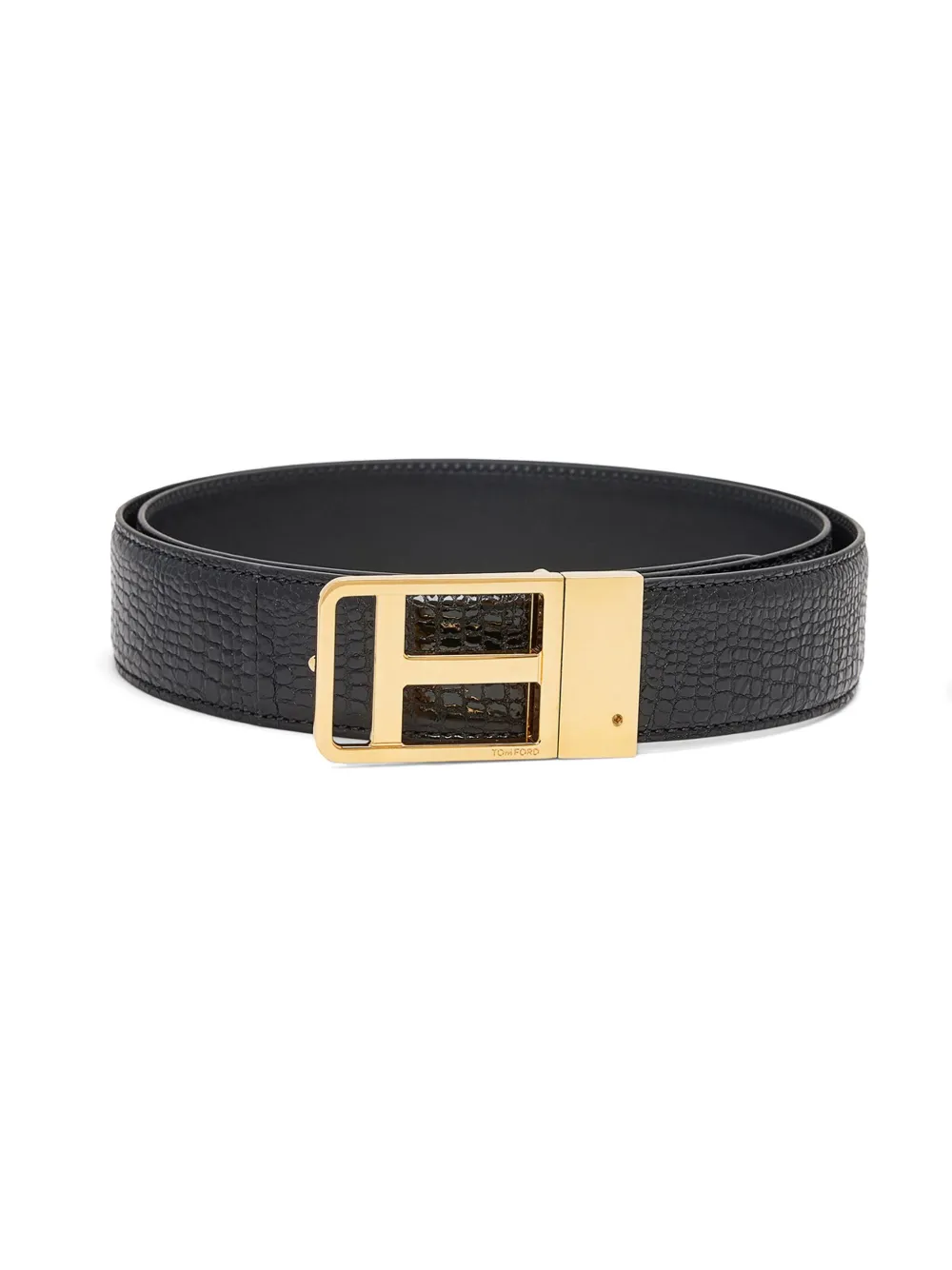 TOM FORD Leren riem met logogesp Zwart