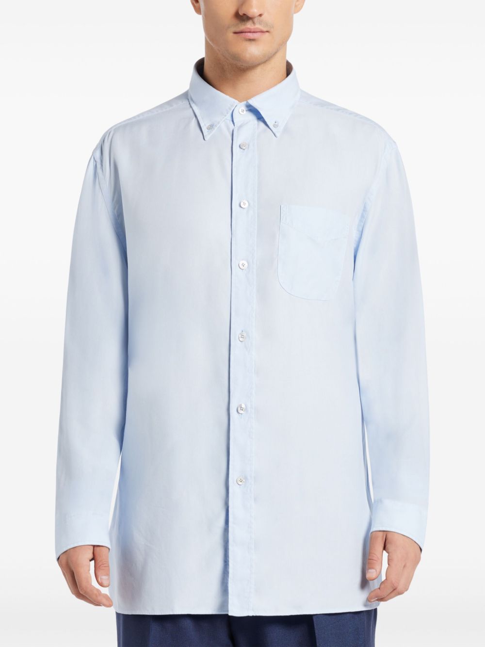 Shop Tom Ford Long-sleeve Shirt In 蓝色