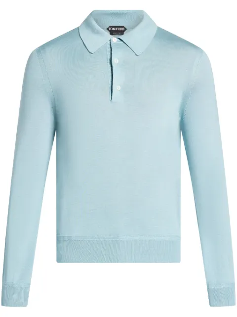 TOM FORD playera tipo polo tejida manga larga
