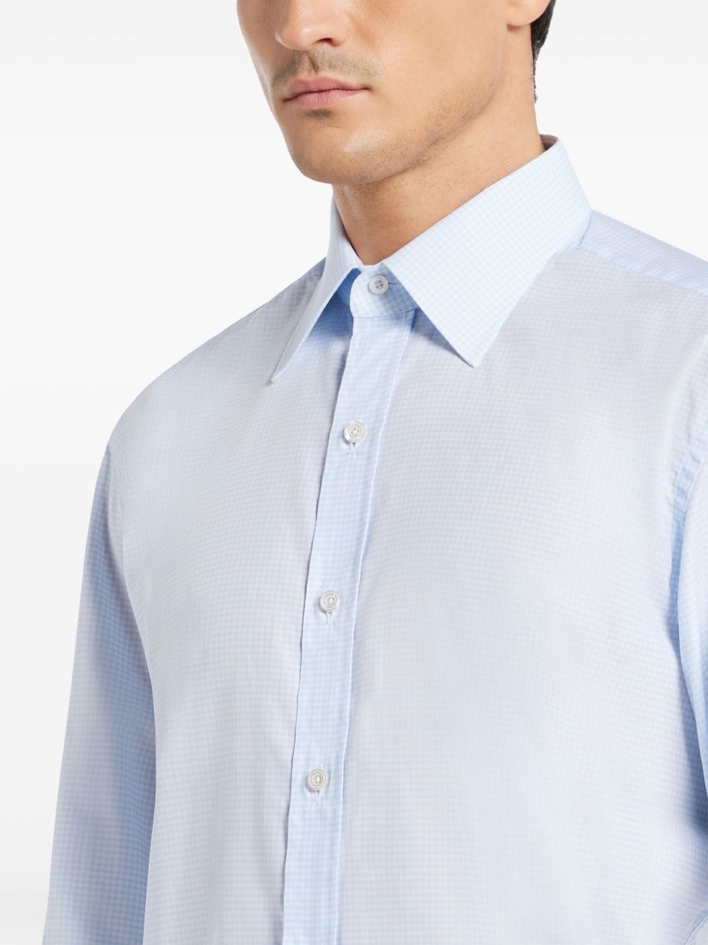 Shop Tom Ford Long-sleeve Poplin Shirt In 蓝色