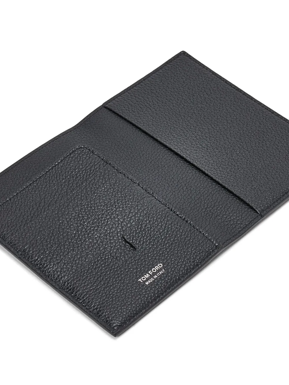 TOM FORD Bi-fold leren pasjeshouder met logo Zwart