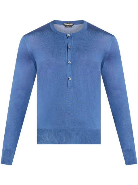 TOM FORD haut Henley en soie