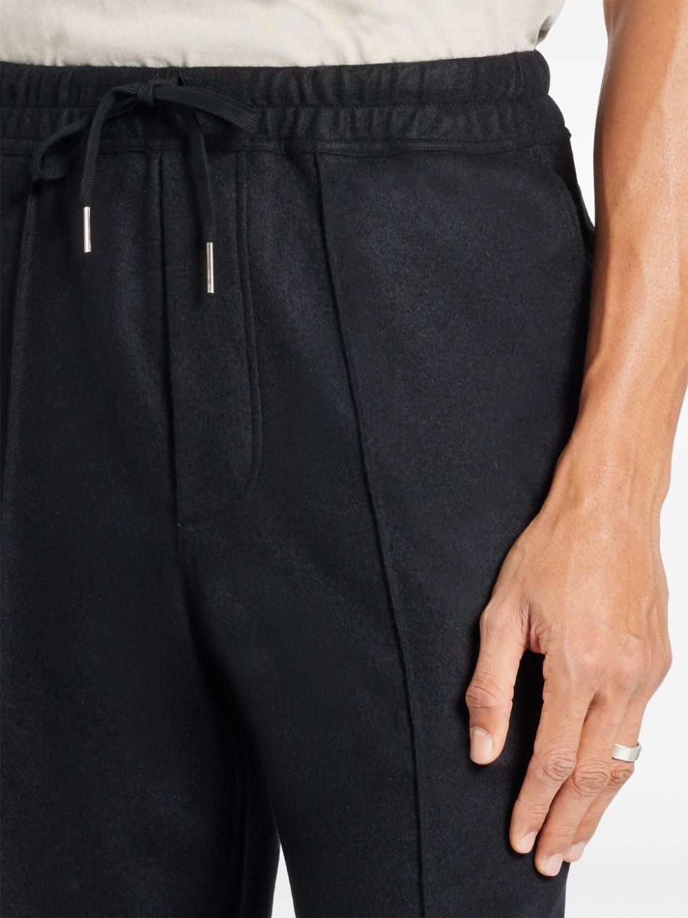 Shop Tom Ford Straight-leg Cashmere Track Pants In Black