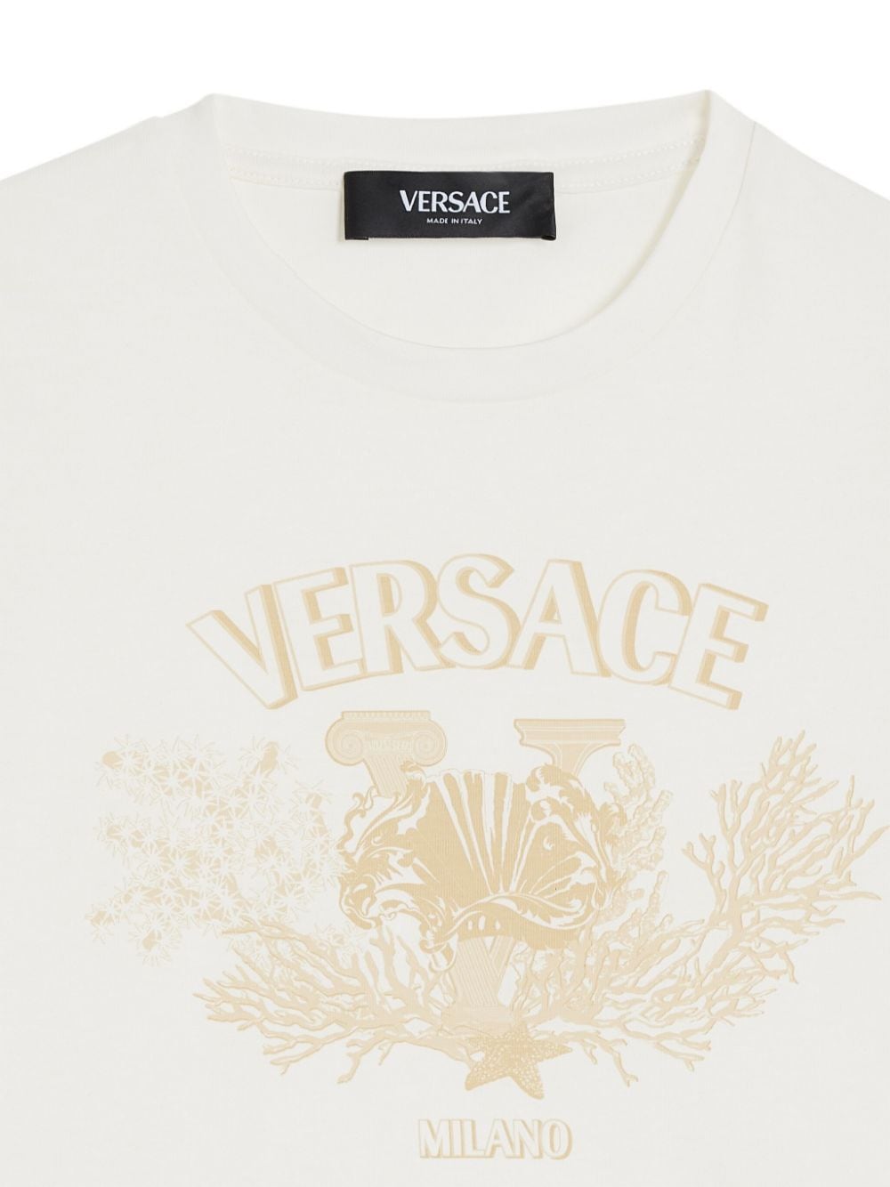 Shop Versace Logo-print Cotton T-shirt In White