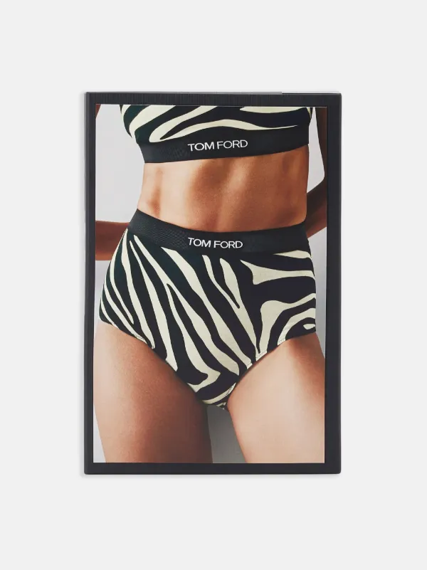 お歳暮 人気 TOM FORD Zebra Print high-rise Briefs | Black | FARFETCH パンツ