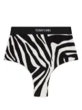 TOM FORD zebra print high-rise briefs - Black