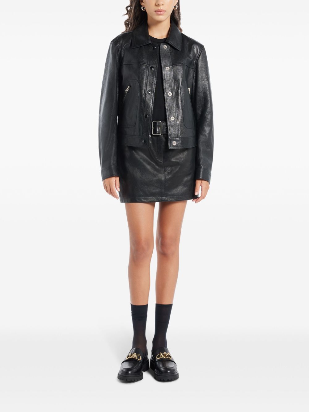 TOM FORD Leather mini skirt - Zwart