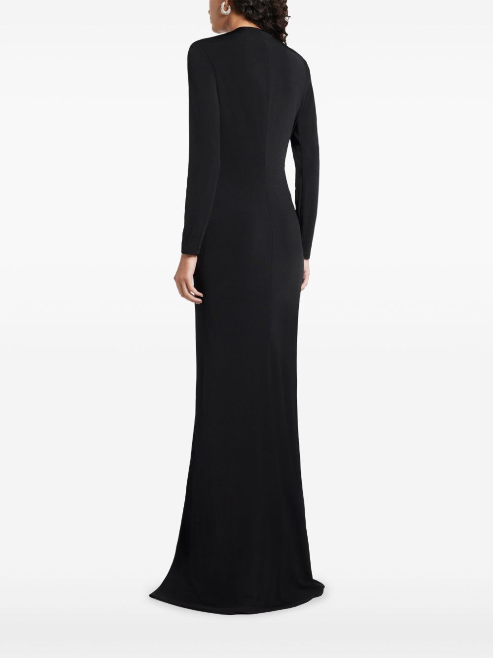 Shop Tom Ford V-neck Long Sleeve Dress In Schwarz