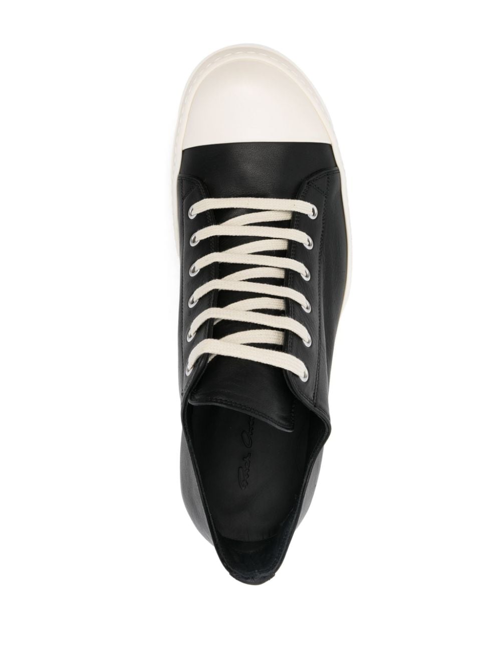 Shop Rick Owens Smooth-leather Sneakers In Black