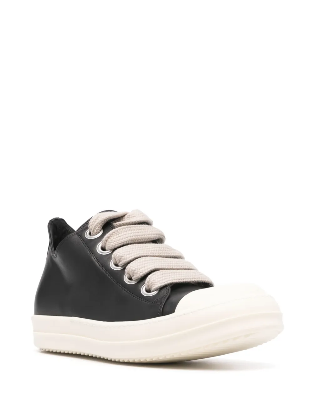 Rick Owens Jumbolaced leren sneakers - Zwart