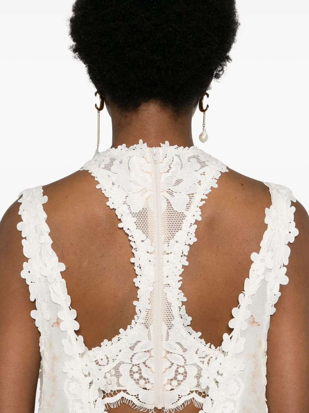 Zimmermann Natura Lace-trimmed Linen-silk Maxi Dress In Neutrals