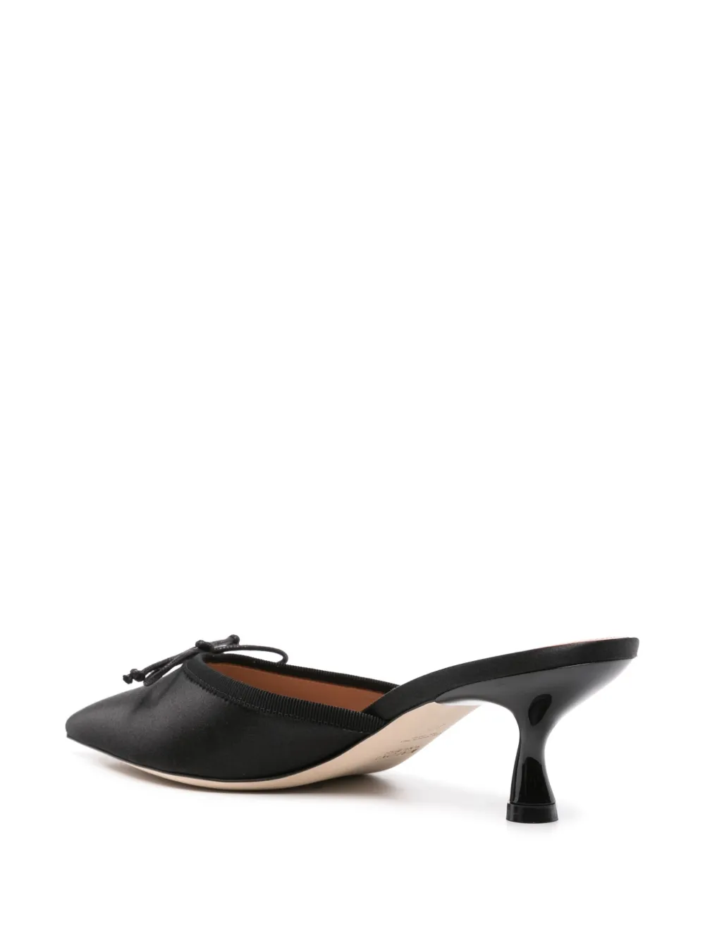 Malone Souliers bow-detail satin mules Black
