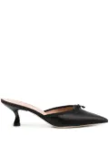 Malone Souliers bow-detail satin mules - Black