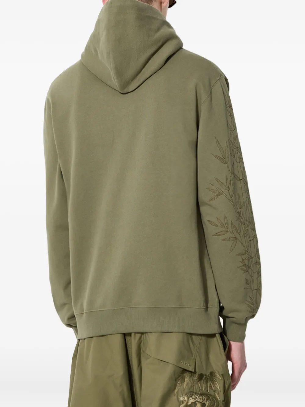 Maharishi Hoodie met bamboemouwen en borduurwerk Groen
