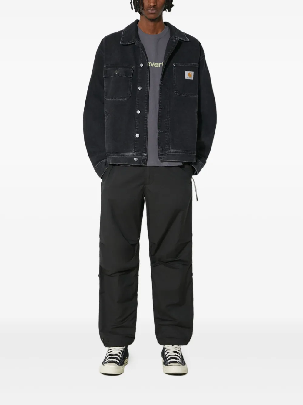 Maharishi Original Dragon embroidered trousers Zwart