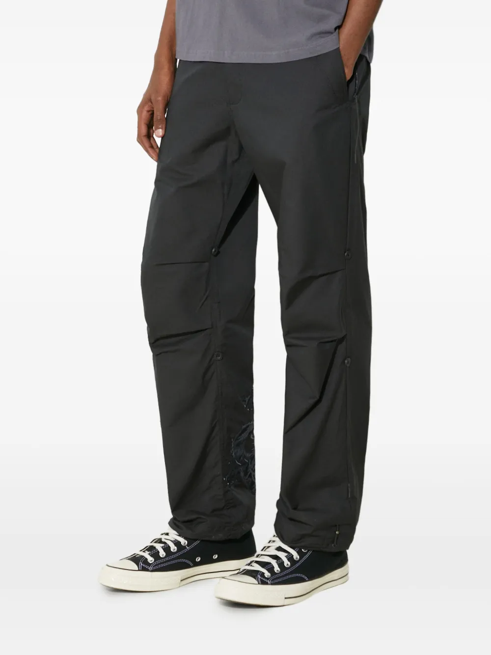 Maharishi Original Dragon embroidered trousers Zwart