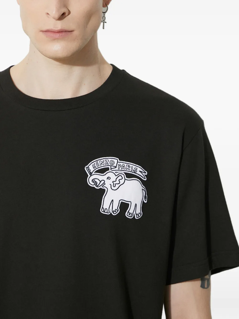 Kenzo T-shirt met olifantvlag Zwart