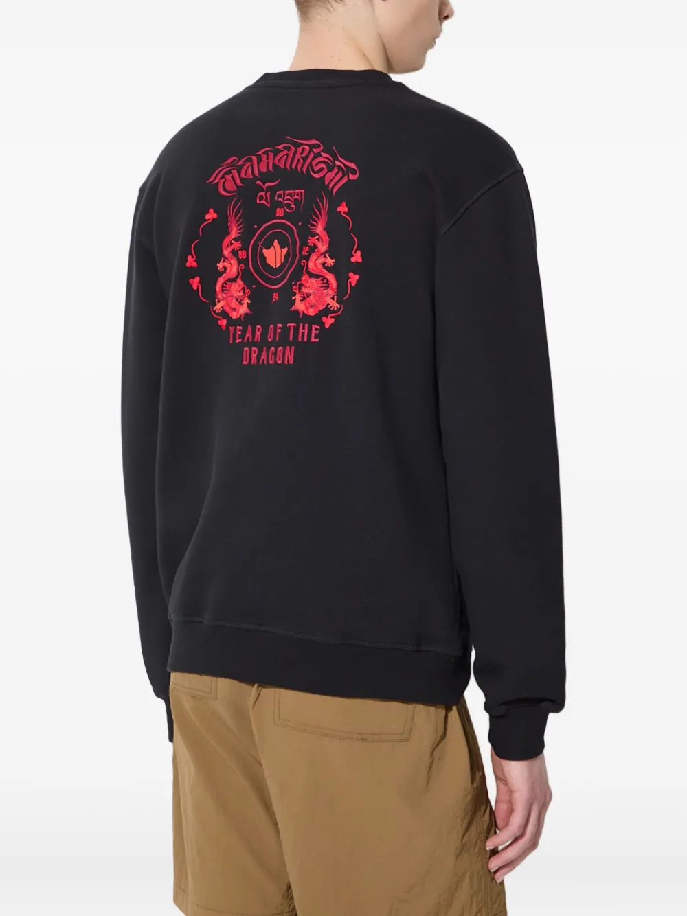 Maharishi Sweater met geborduurde draak Zwart