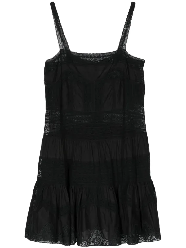 Zimmermann Halliday Lace-trim Minidress - Black Zimmermann Halliday Lace-trim Minidress - Black