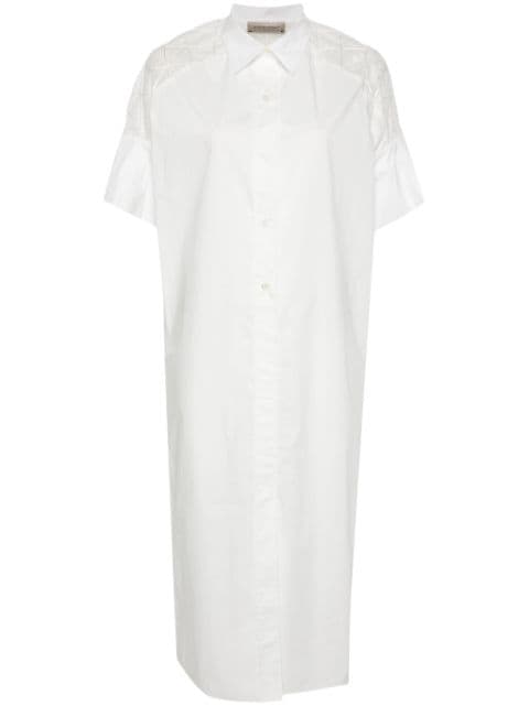 Gentry Portofino sheer-panelled shirt maxi dress