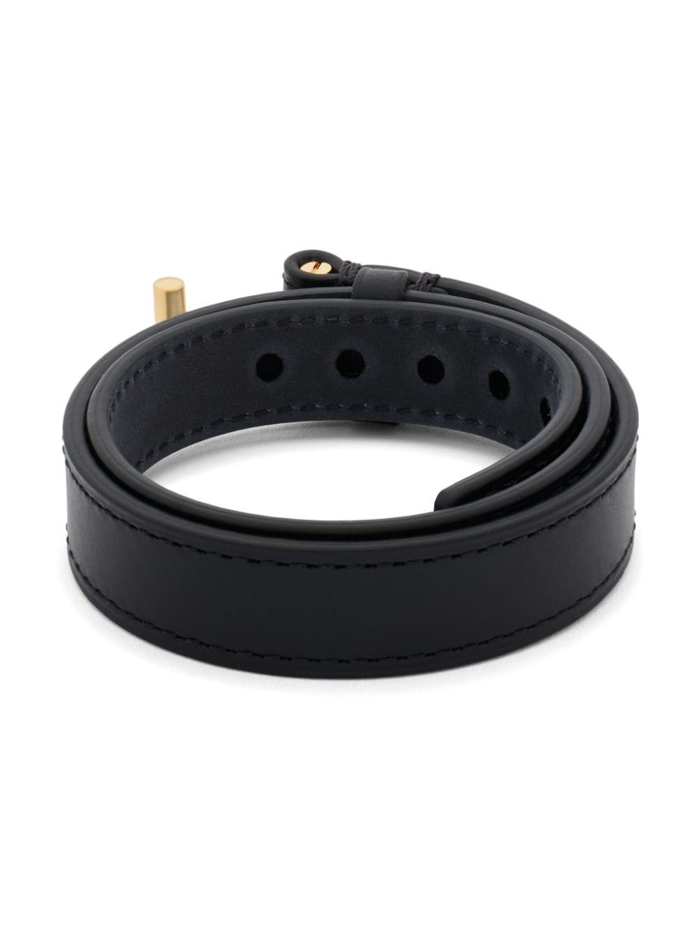 TOM FORD T-hinge leather bracelet - Zwart